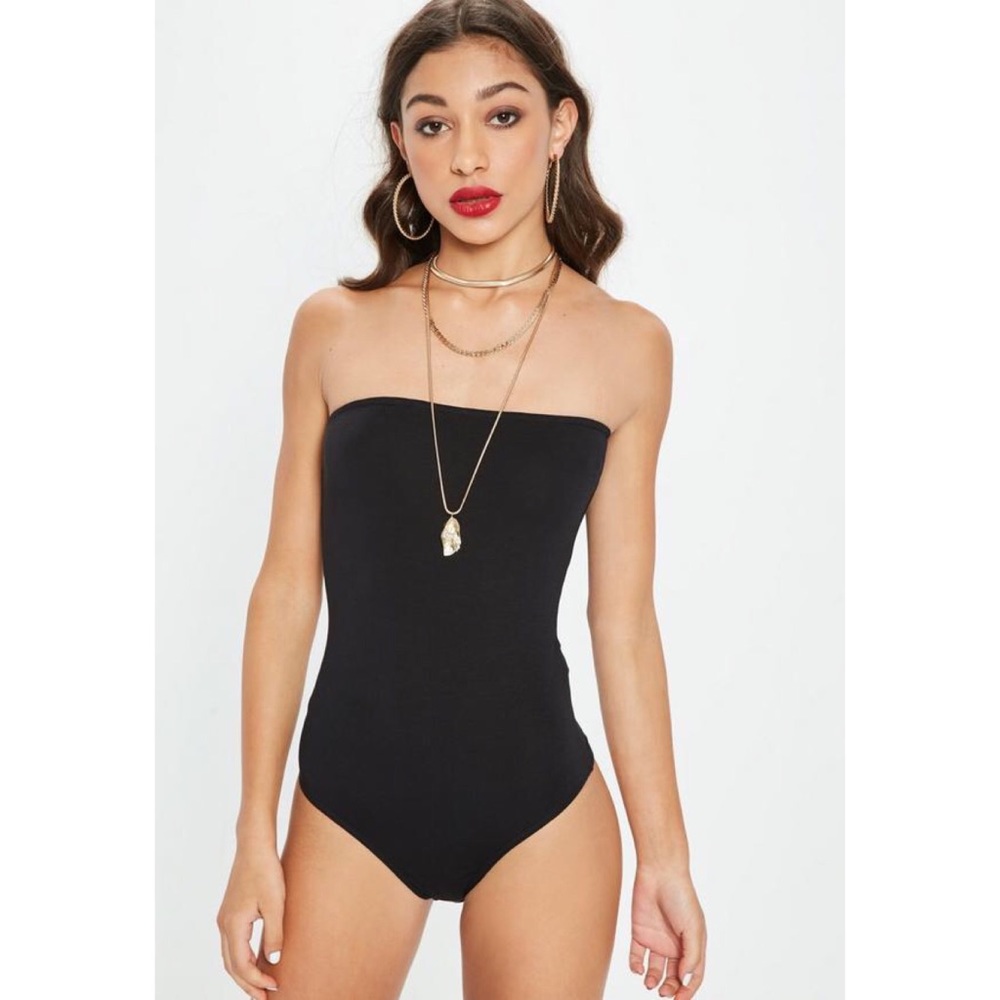 Missguided black bandeau bodysuit